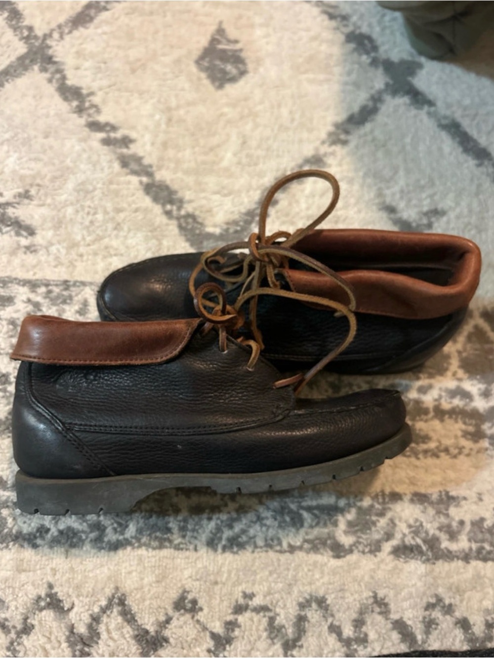 Vintage Timberland Womens Black & Brown Leather Chukka Boots Size 8.5